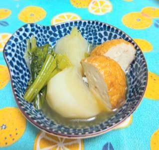 かぶと油揚げの煮物