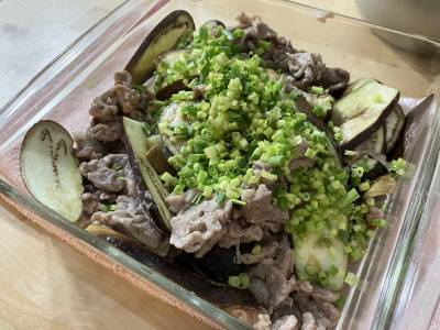 なすと豚のポン酢蒸し