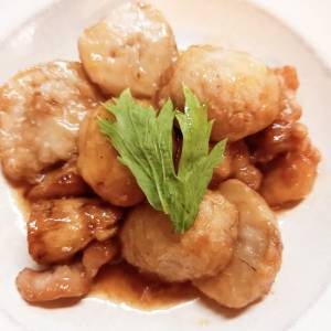 里芋と鶏肉の揚げだし