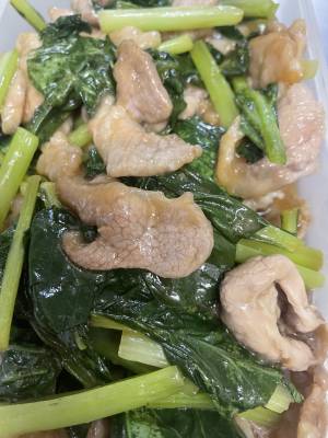 豚肉と小松菜のサッと炒め