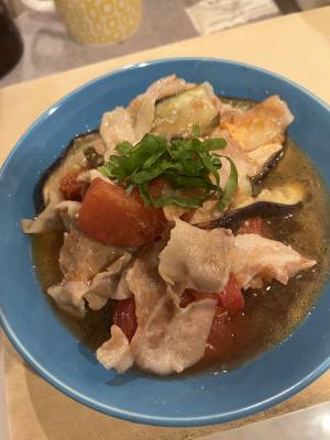なすと豚肉とトマトの重ね煮
