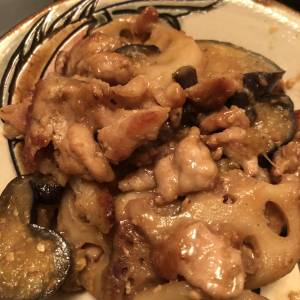 なすと豚こまのみそ炒め