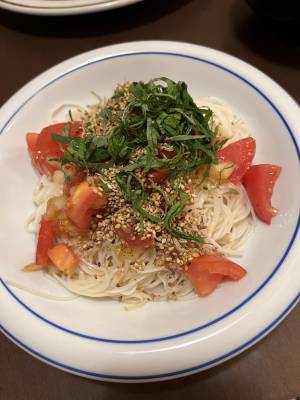 トマトじゃこそうめん