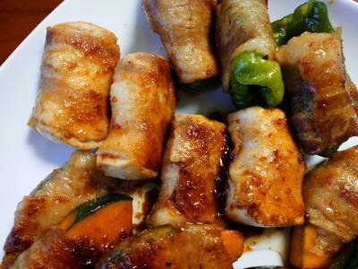 肉巻き豆腐のしょうが焼き