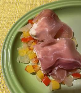 鶏むね肉とパプリカの蒸し焼き