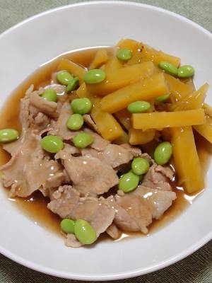 さつまいもと豚バラ肉の酢煮