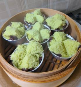 抹茶甘納豆蒸しパン