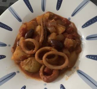 いかとじゃがいものトマト煮