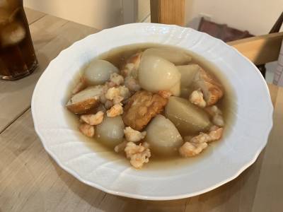 かぶのえびそぼろ煮献立