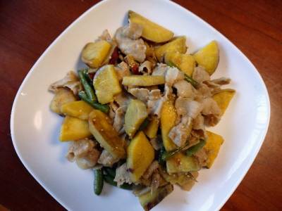 さつまいもと豚バラの塩きんぴら