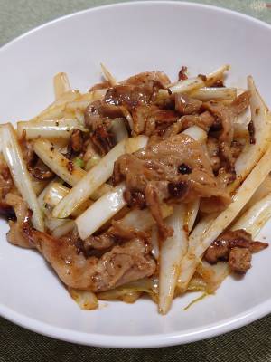 白菜と豚肉のオイスターソース炒め