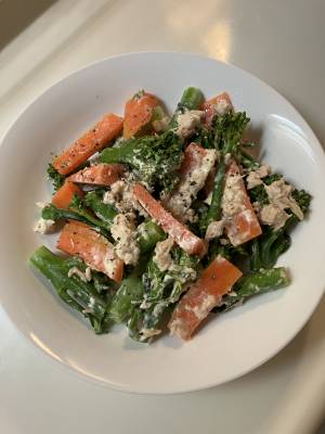 蒸しゆで野菜の温サラダ