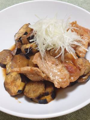 秋なすと豚肉のしょうが焼き