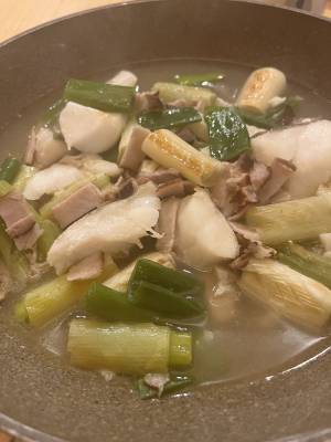 ねぎとたらのワイン蒸し