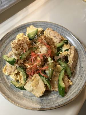 きゅうりと鶏だんごのチャンプルー