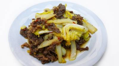 牛肉と白菜のコチュジャン炒め