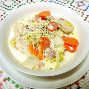 鶏むね肉と白菜のミルク煮
