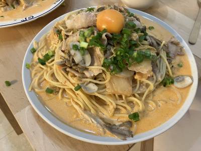 豚キムチクリームパスタ