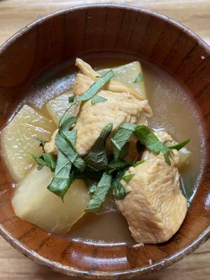 大根と鶏肉の黒酢煮