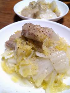 塩白菜と鶏肉の煮物