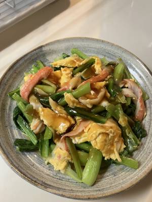 小松菜かにたまの甘酢あん