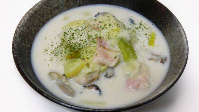 かきとねぎのチャウダー