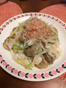 かきのねぎ塩炒め