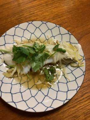 白身魚の香り蒸し