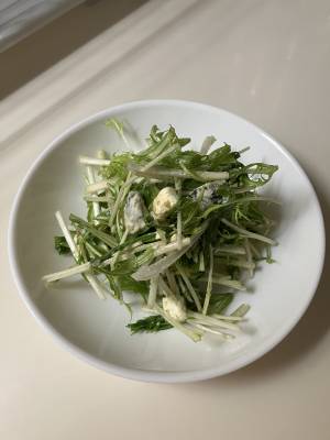 クリームチーズと水菜の柚子こしょうあえ