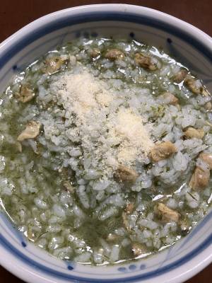 とり貝と青のりのリゾット