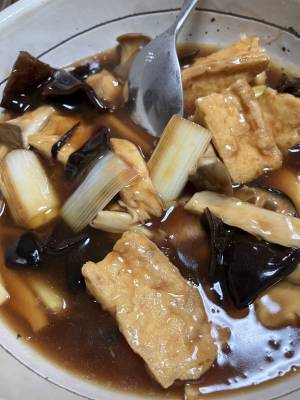 焼きねぎと厚揚げのとろみ鍋