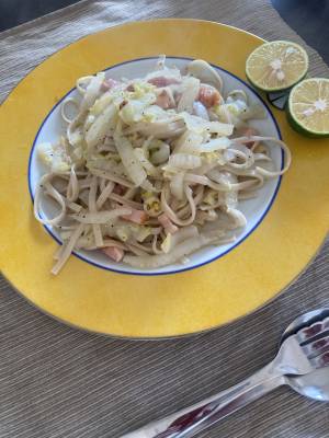 白菜とベーコンのスパゲッティ