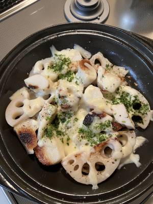 れんこんとちくわのチーズ焼き