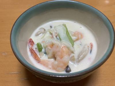 えびと小松菜のクリーム煮