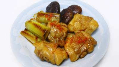 鶏肉とねぎの煮物 かき風味