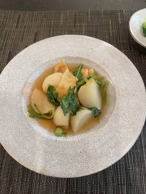 かぶと油揚げの煮物