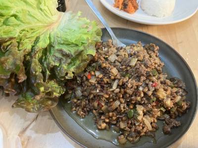 ひき肉と納豆炒め