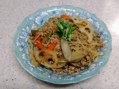 きんぴらそぼろの和風春雨