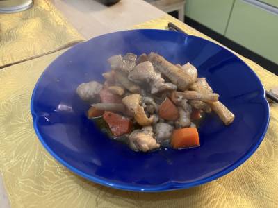 たたきごぼうと鶏のピリ辛煮