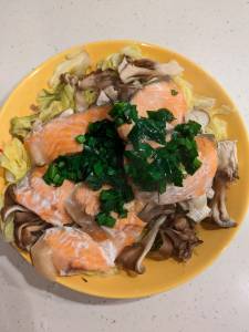 野菜たっぷり レンチン蒸し魚