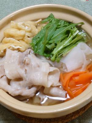 水菜と豚バラのはりはり鍋