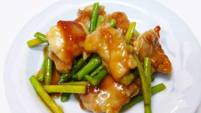 鶏肉とアスパラの甘酢あん