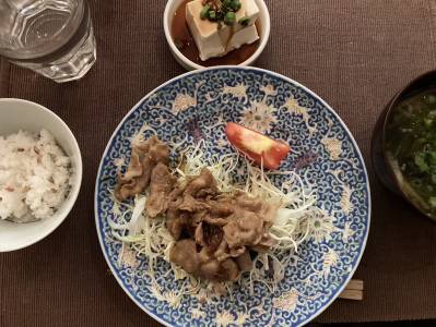 梅肉入りしょうが焼き