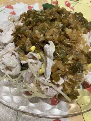 豆もやしと豚しゃぶの香味サラダ