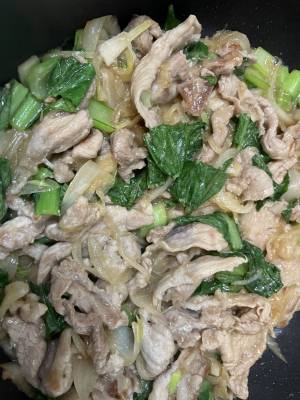 豚肉と小松菜のサッと炒め