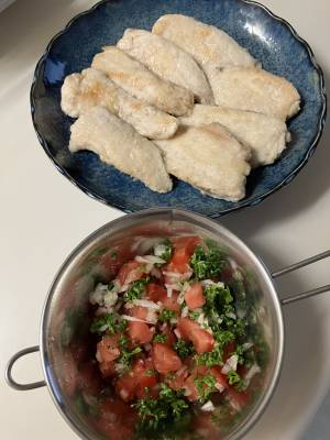 鶏むねソテーの野菜ソース