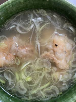 鶏肉のから揚げと野菜のお吸い物