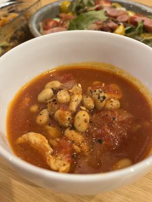 鶏肉と大豆のトマト煮