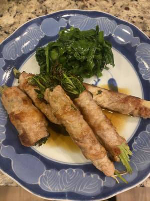 青じそとしょうがの肉巻き おろしソース