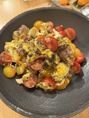 さば缶とトマトの中華炒め